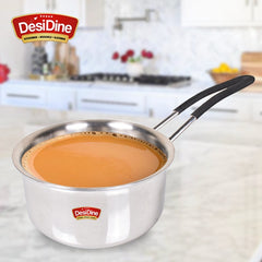 DesiDine Triply Stainless Steel Insulated Cool Grip Sauce Pan/Tea Pan