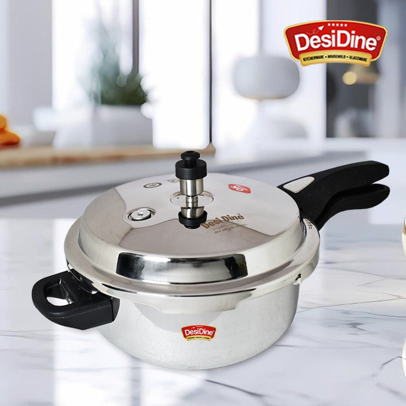 DesiDine Triply Steel 3 Litres Pressure Pan Cooker