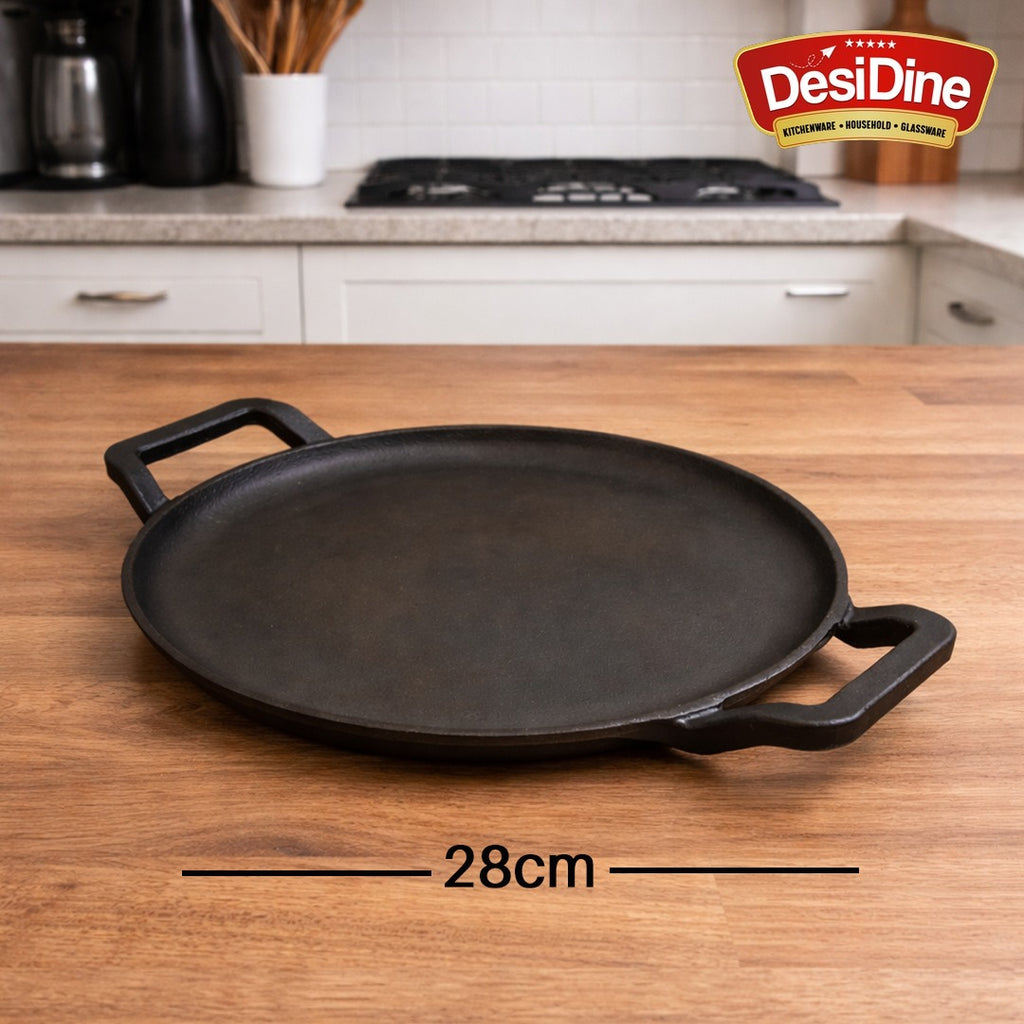 DesiDine Cast Iron Pre-Seasoned multipurpose Tawa (28 cm)