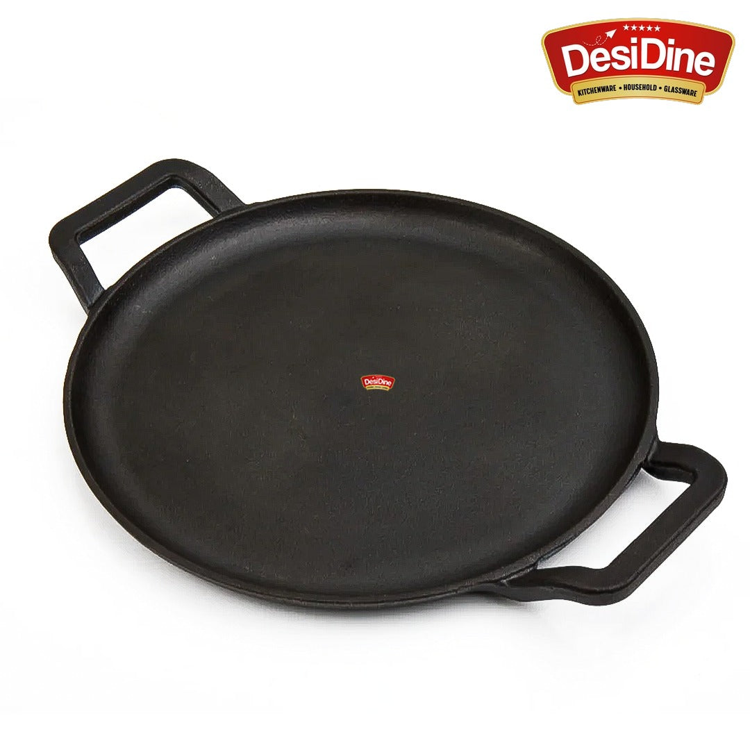 DesiDine Cast Iron Pre-Seasoned multipurpose Tawa (28 cm)