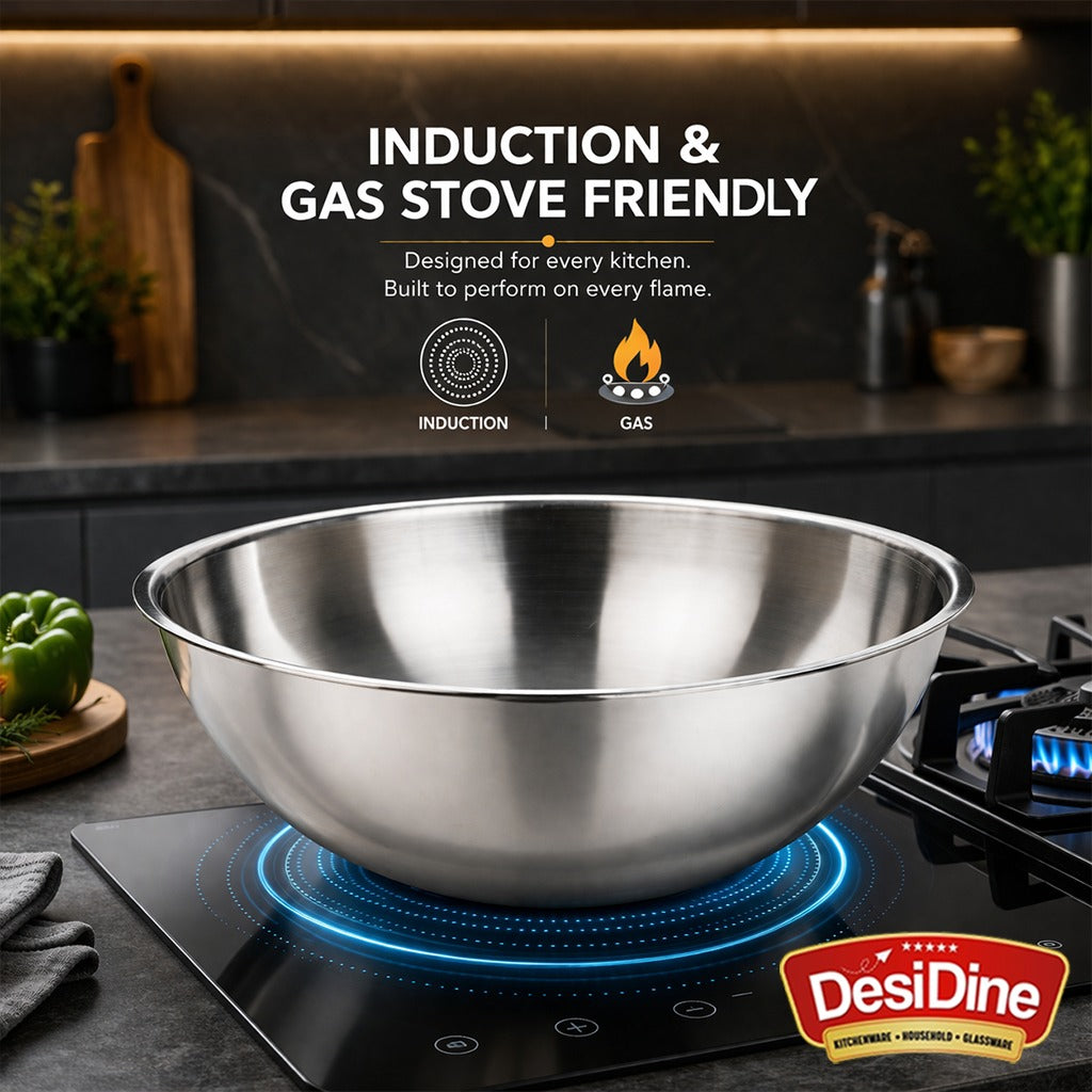 DesiDine Triply Stainless Steel Cookware Tasla For Dough Making & Cooking