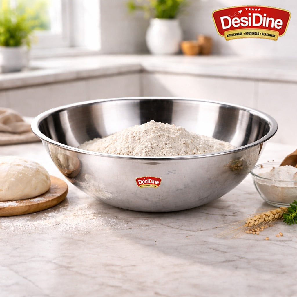 DesiDine Triply Stainless Steel Cookware Tasla For Dough Making & Cooking
