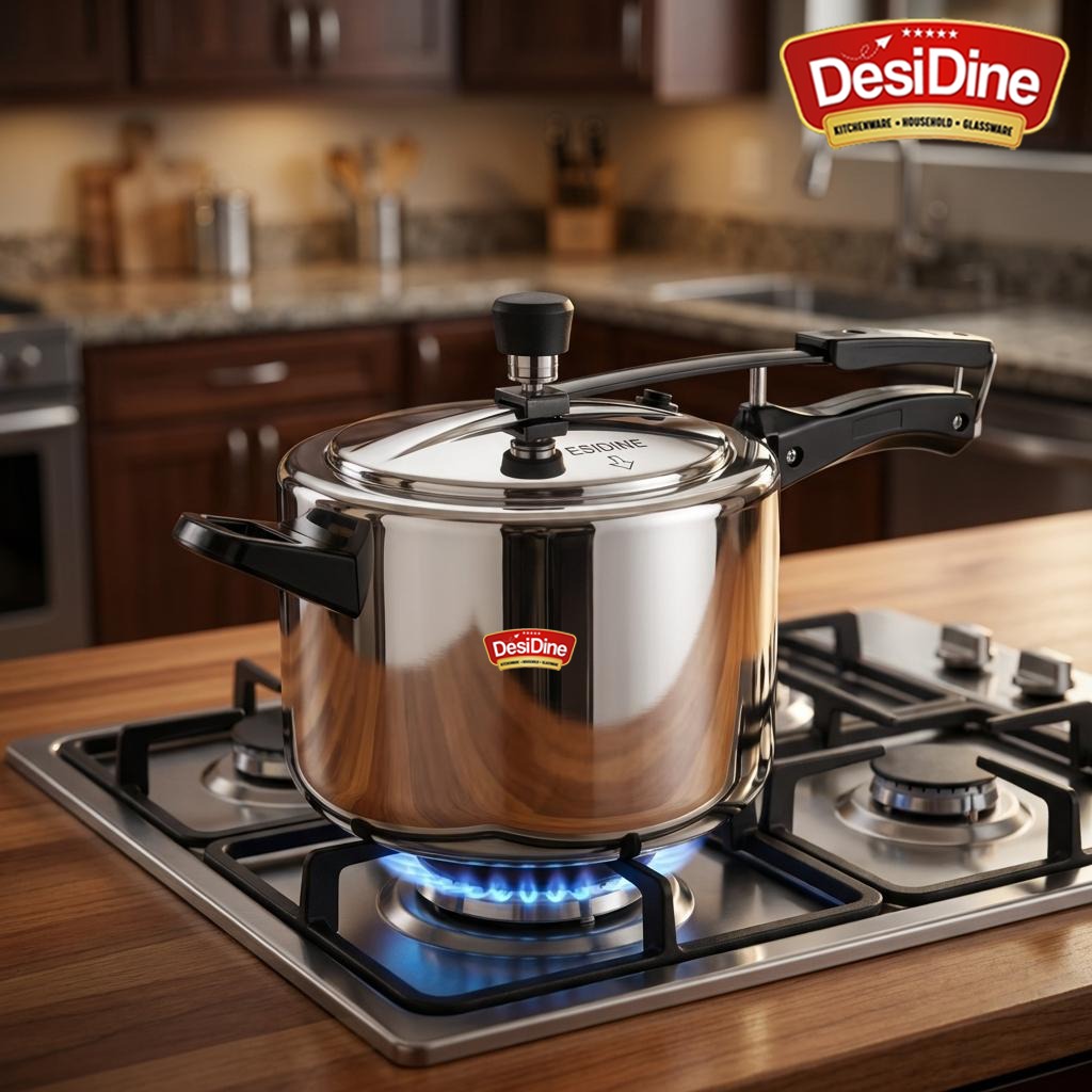 DesiDine Triply Stainless Steel Inner Lid Pressure Cooker