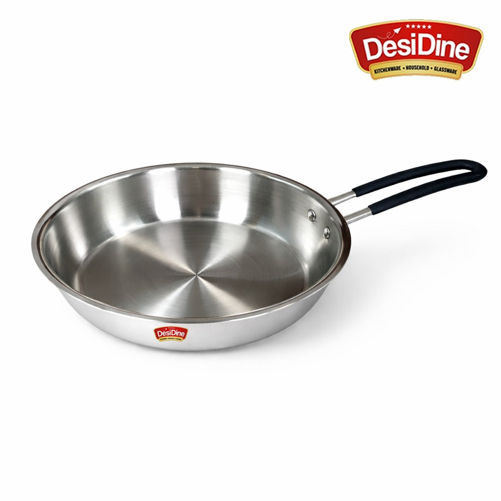 DesiDine Triply Stainless Steel Insulated Cool Grip Frypan