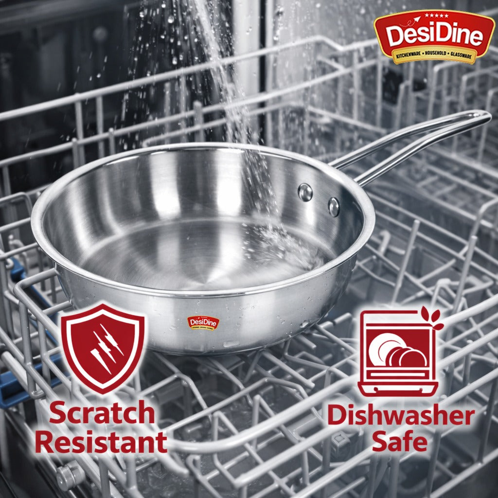 DesiDine Triply Stainless Steel Frypan