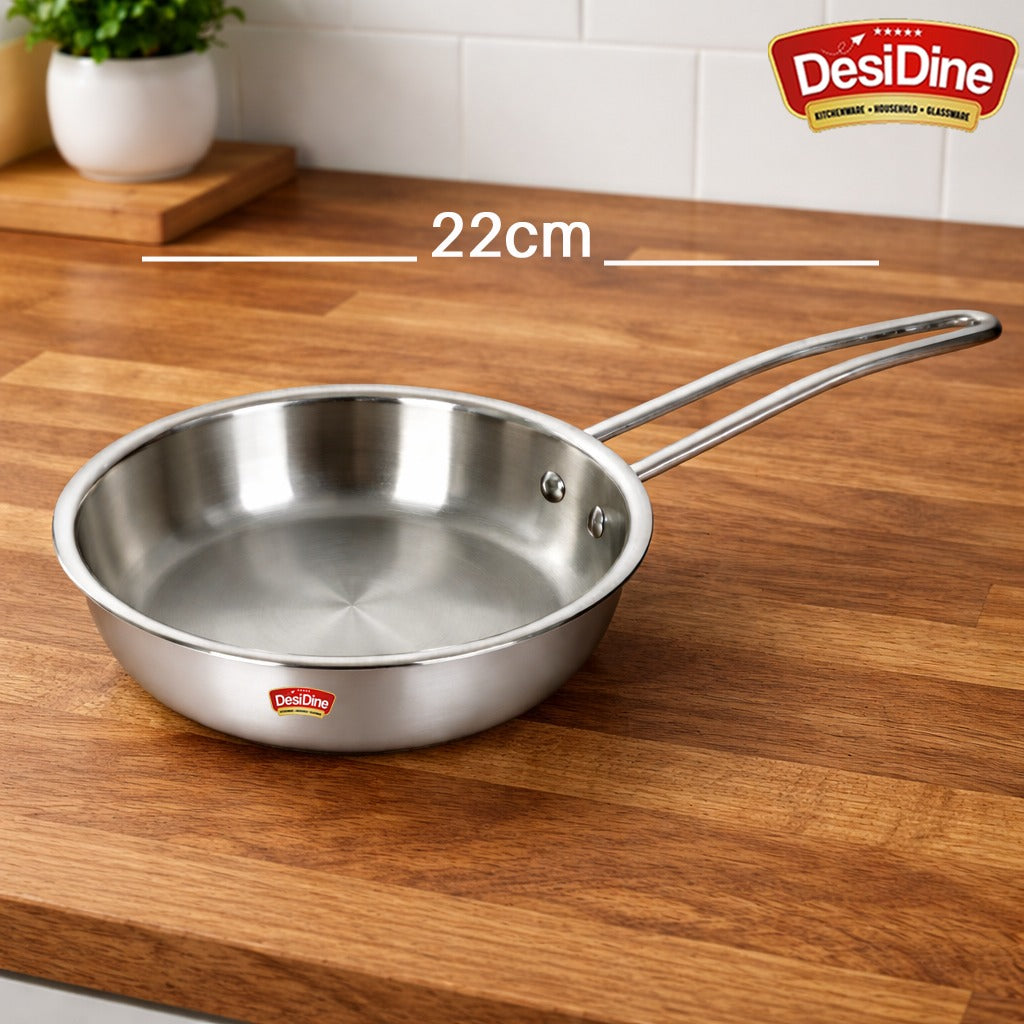 DesiDine Triply Stainless Steel Frypan