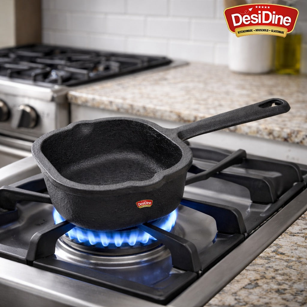 DesiDine Cast Iron Tadka Pan 10.5 cm, 1 kg