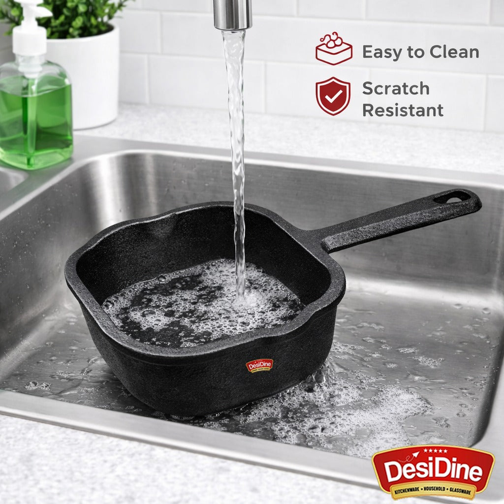 DesiDine Cast Iron Tadka Pan 10.5 cm, 1 kg