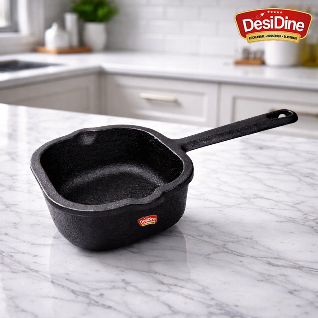 DesiDine Cast Iron Tadka Pan 10.5 cm, 1 kg