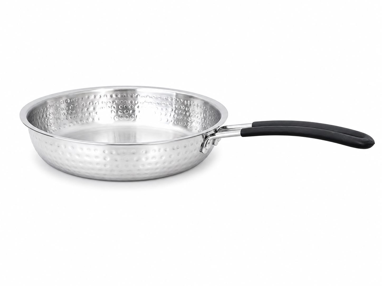 DesiDine Triply Hammered Steel Insulated Cool Grip Frypan