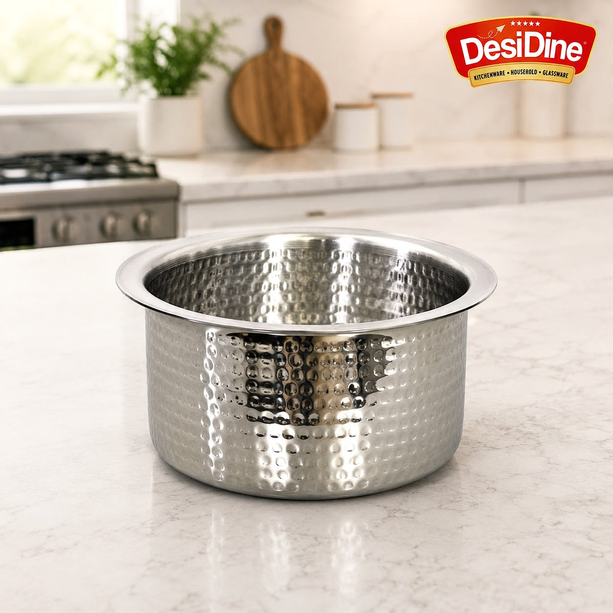 Desidine Triply Steel Hammered Tope Without Lid