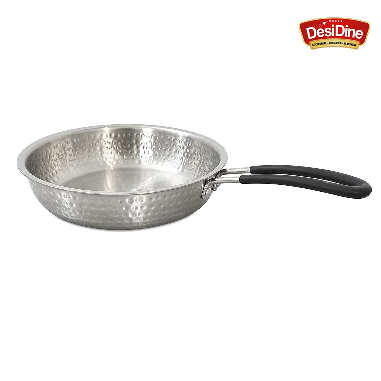 DesiDine Triply Hammered Steel Insulated Cool Grip Frypan