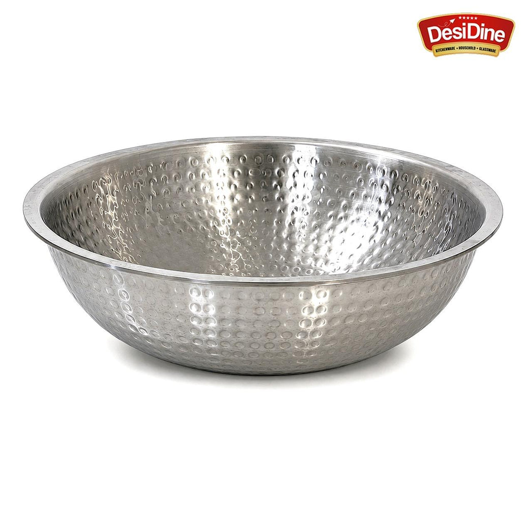 DesiDine Triply Stainless Steel Hammered Tasla For Dough Making & Cooking