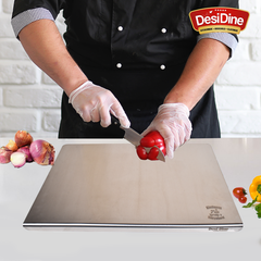 Desidine 304 Stainless Steel Chopping Board | Countertop | Cutting Board with Round Edge