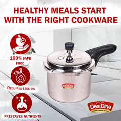 DesiDine Triply Stainless Steel Outer Lid Pressure Cooker
