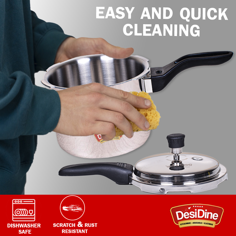 DesiDine Triply Stainless Steel Outer Lid Pressure Cooker