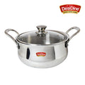 Triply Stainless Steel Handi Shape Biryani Pot with Glass Lid