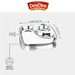 DESIDINE Stainless Steel 2 in 1 Snack Plates