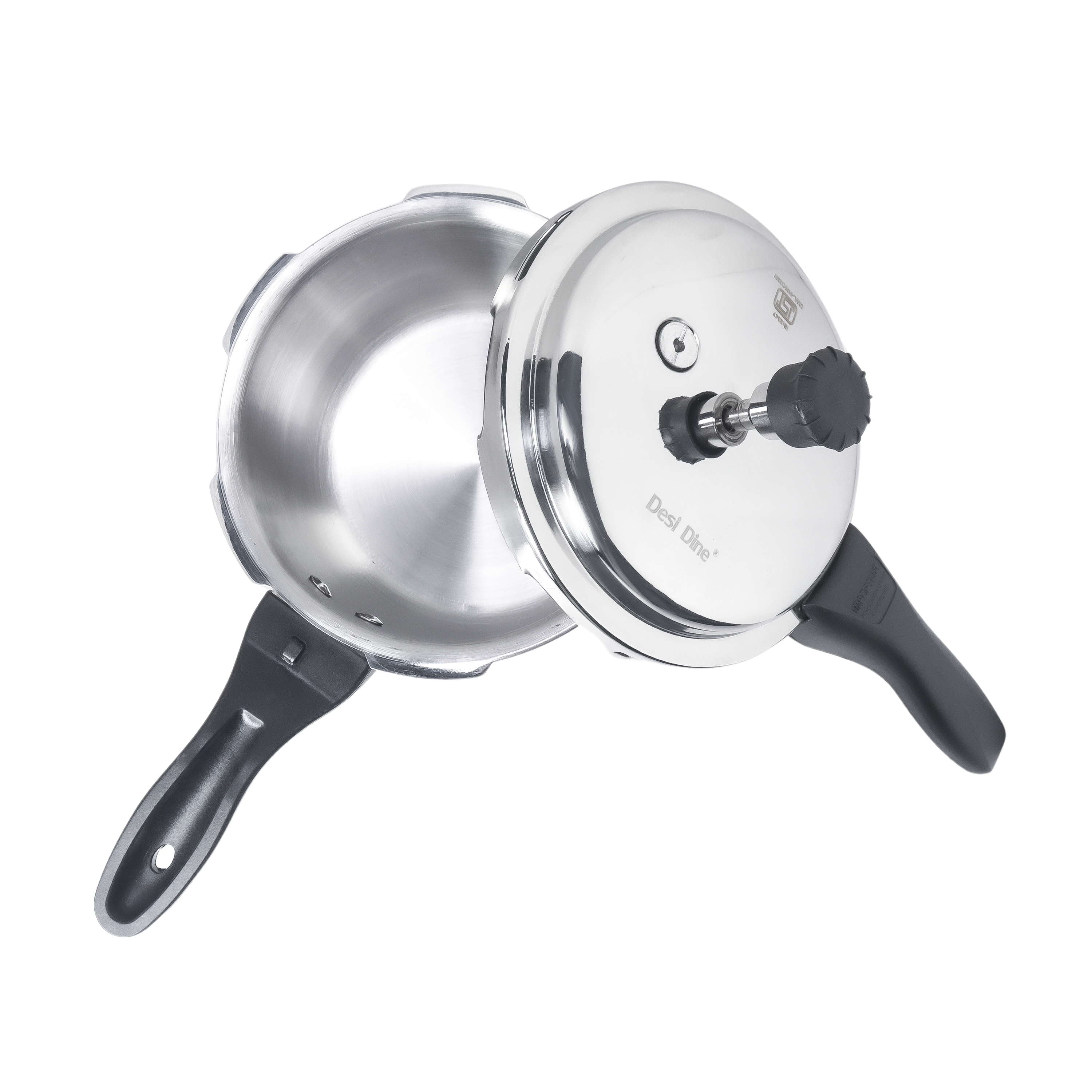 Desidine 2 pcs combo pack in 3L Triply ss kadhai with 3L Outer Lid triply ss pressure cooker