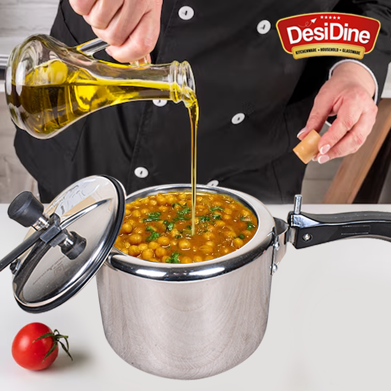DesiDine Triply Stainless Steel Inner Lid Pressure Cooker