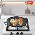 DesiDine Pre-Seasoned Cast Iron 2 in 1 Griddle Pan With Silicon Handle Grip (30 cm Diameter)