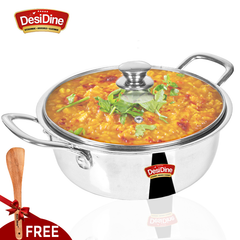 DesiDine Triply Stainless Steel Mini Sauce Pot/Mini Biryani Pot