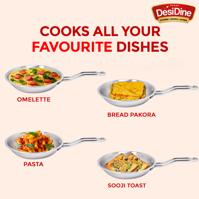 DesiDine Triply Stainless Steel Frypan
