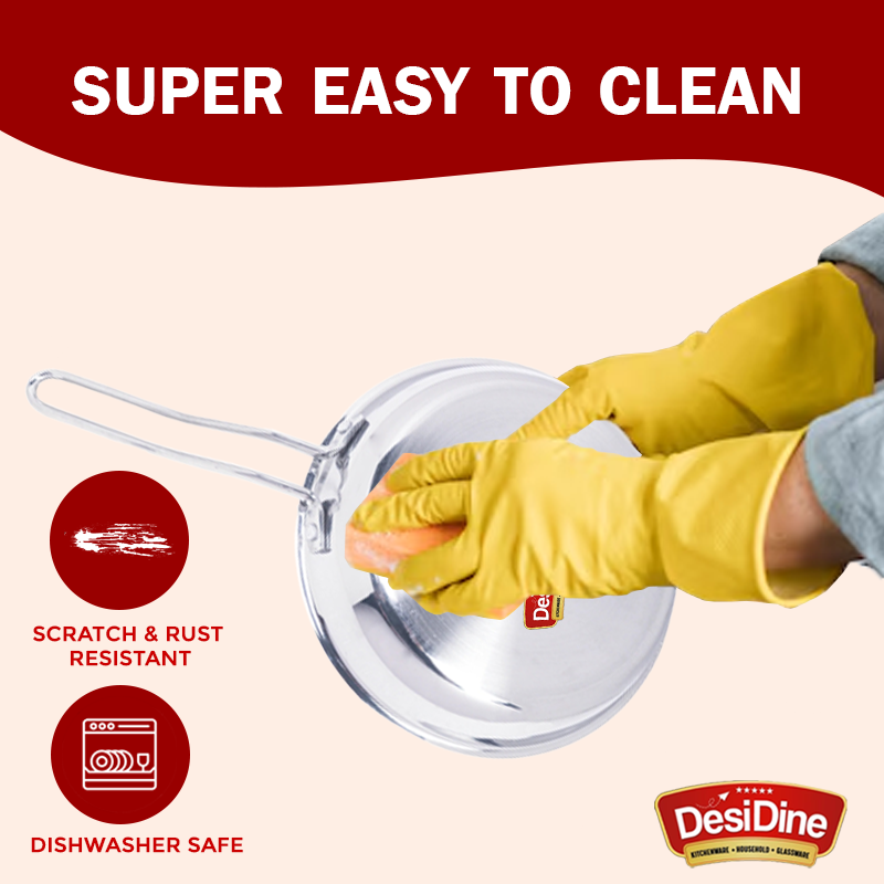 DesiDine Triply Stainless Steel Frypan