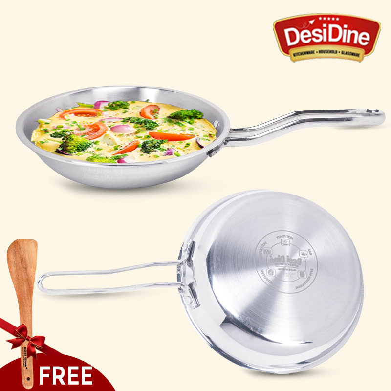DesiDine Triply Stainless Steel Frypan