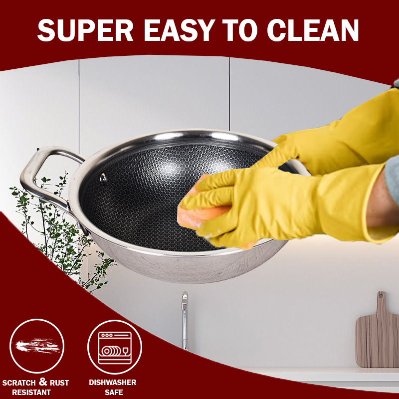 DesiDine Triply Stainless Steel Honeycomb Kadai with Glass Lid