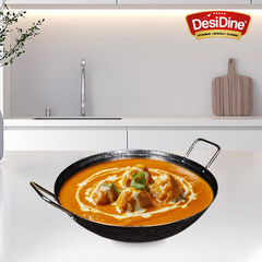 DesiDine 100% Pure Sheet Iron Deep Kadhai With SS Handle (28 cm, 3 Litre)