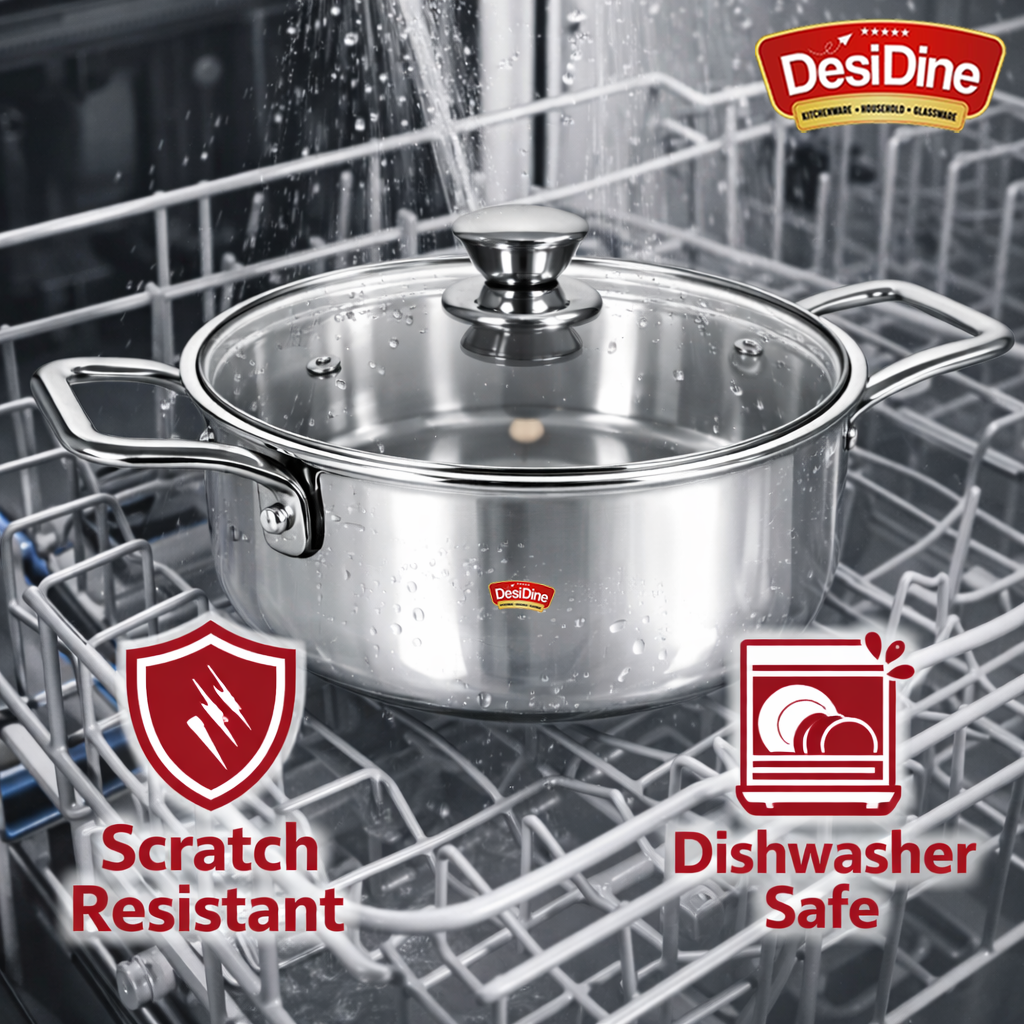 DesiDine Triply Stainless Steel Mini Sauce Pot/Mini Biryani Pot