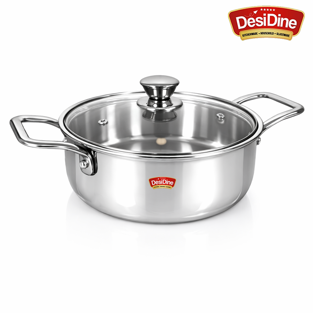 DesiDine Triply Stainless Steel Mini Sauce Pot/Mini Biryani Pot