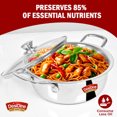 DesiDine Triply Stainless Steel Mini Sauce Pot/Mini Biryani Pot