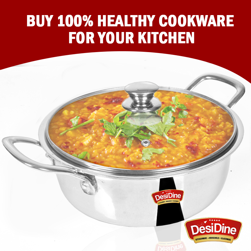 DesiDine Triply Stainless Steel Mini Sauce Pot/Mini Biryani Pot