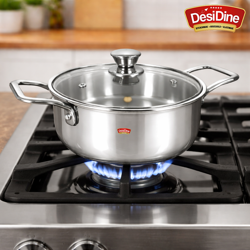 DesiDine Triply Stainless Steel Mini Sauce Pot/Mini Biryani Pot