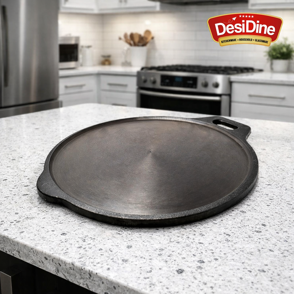 DesiDine Pre-Seasoned Super Smooth Cast Iron Dosa Tawa 30 cm