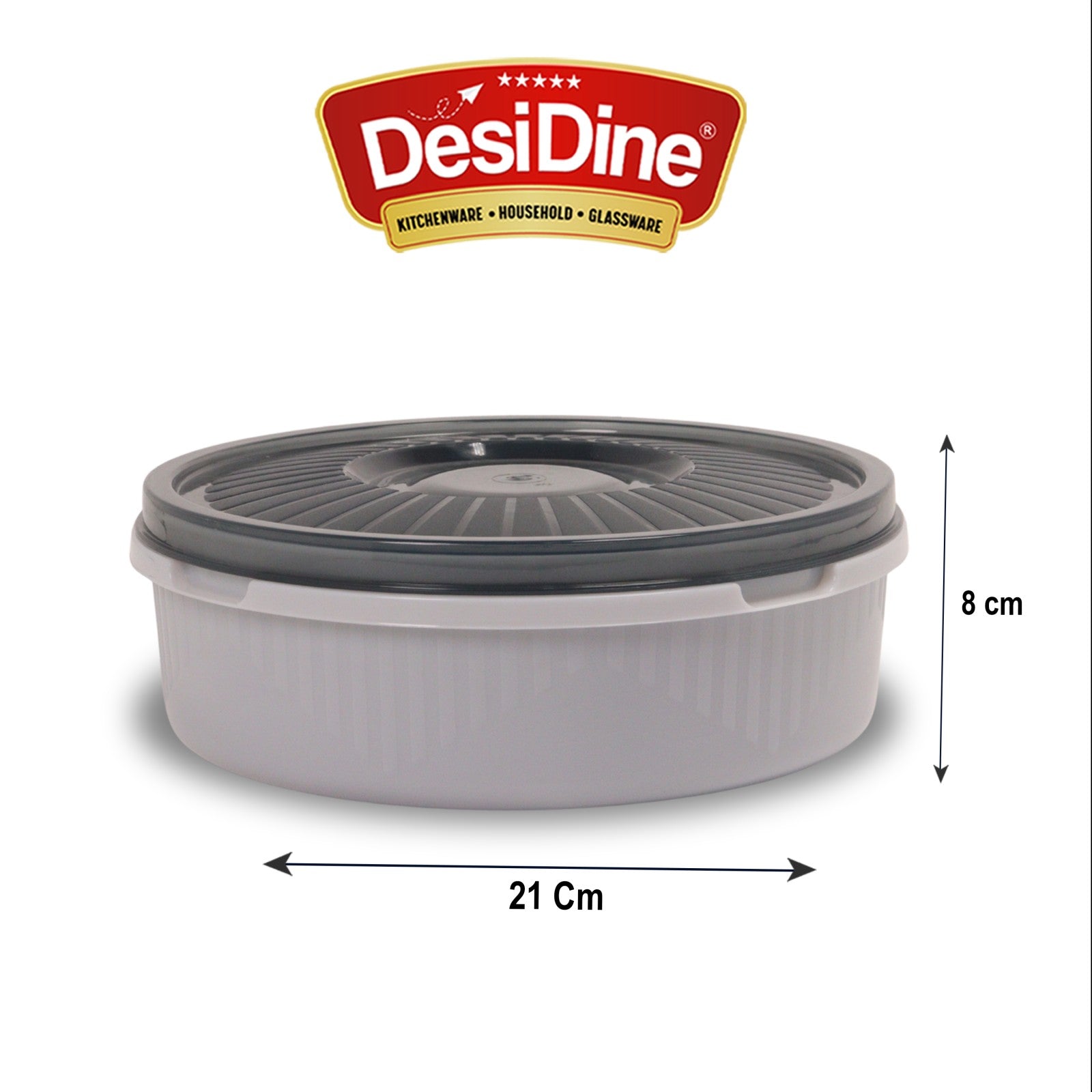 DesiDine Multipurpose Round  Plastic Masala Box With 7 Section With 1 Spoon