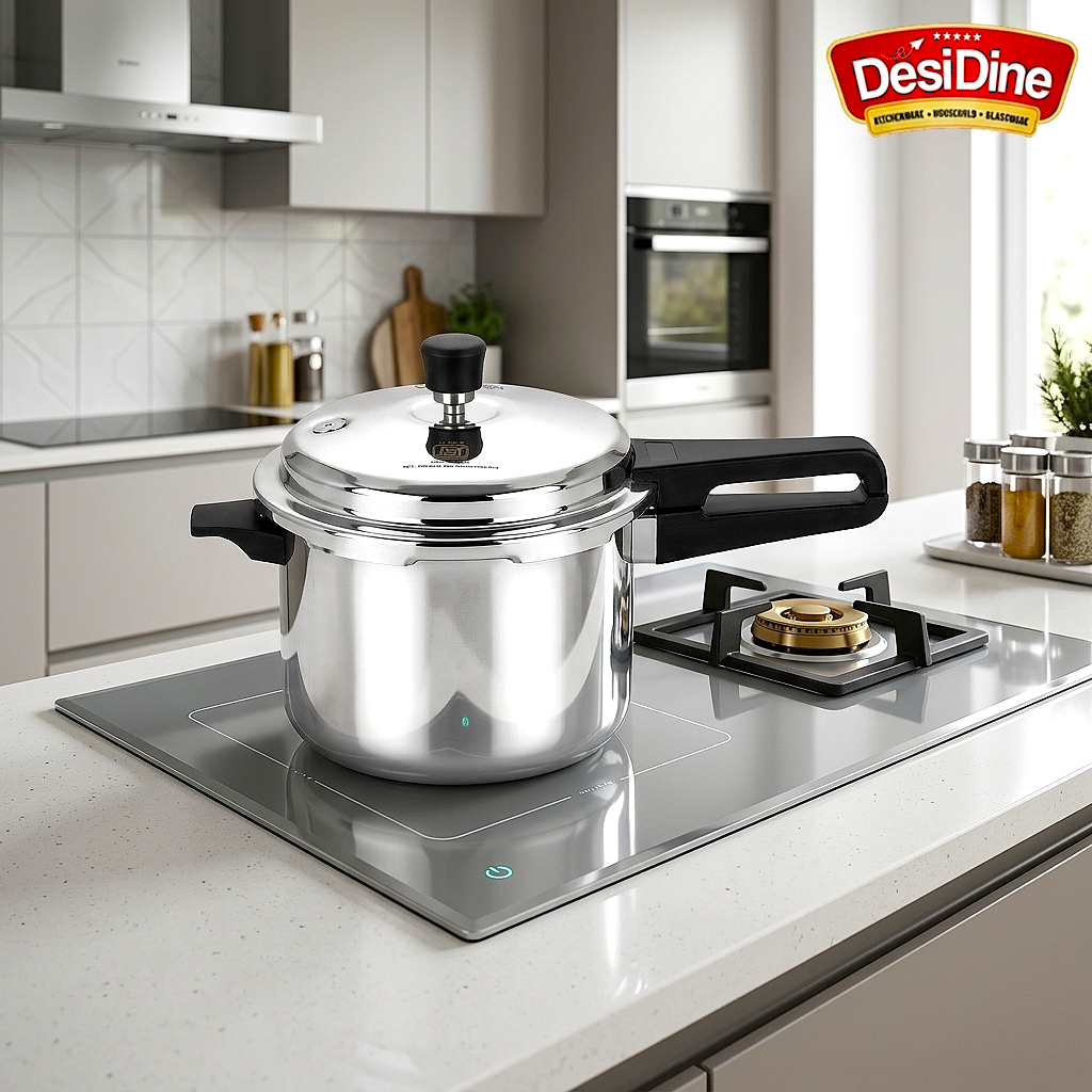DesiDine Triply Stainless Steel Outer Lid Pressure Cooker