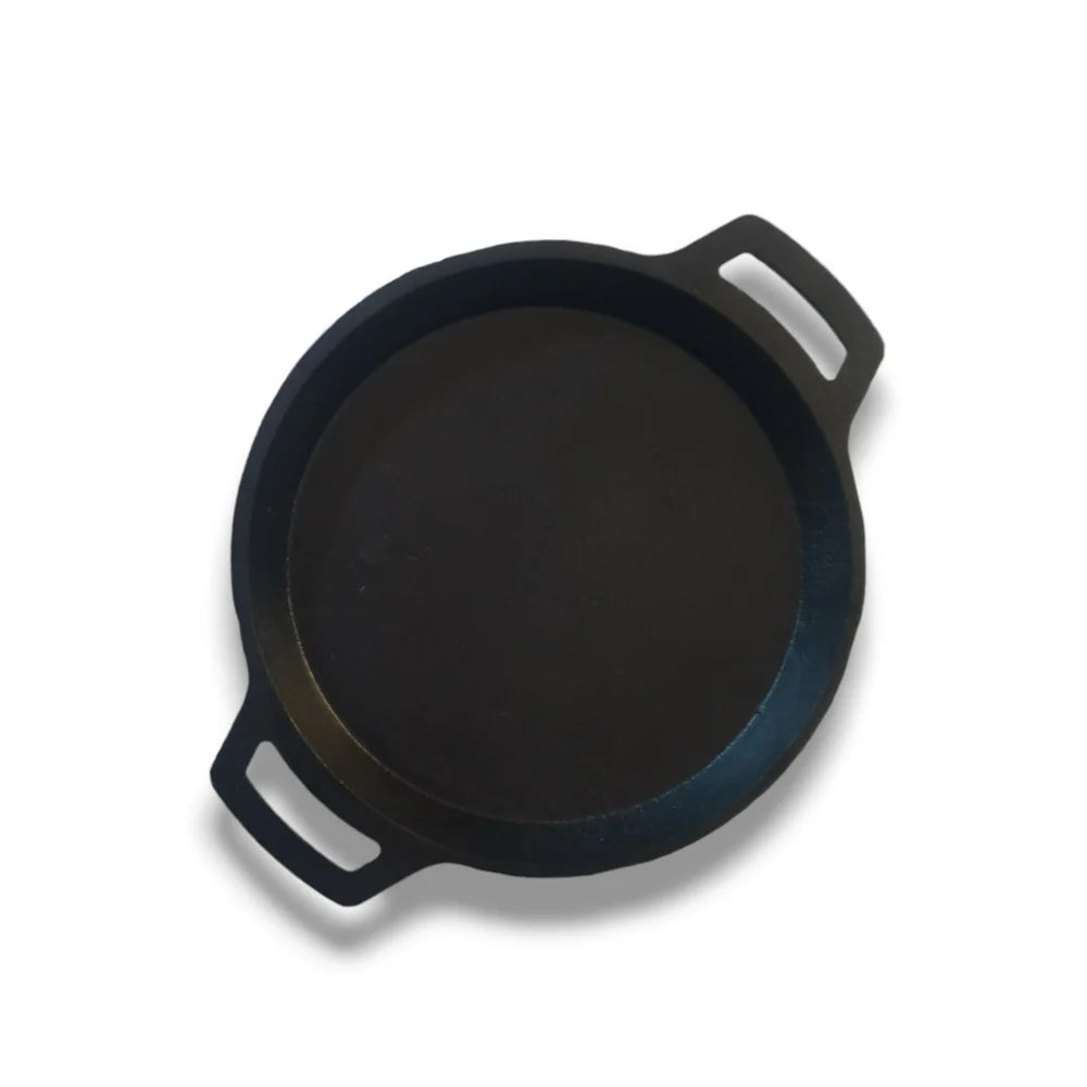 DesiDine Cast Iron Fish Fry Pan, 23 cm, Induction Friendly