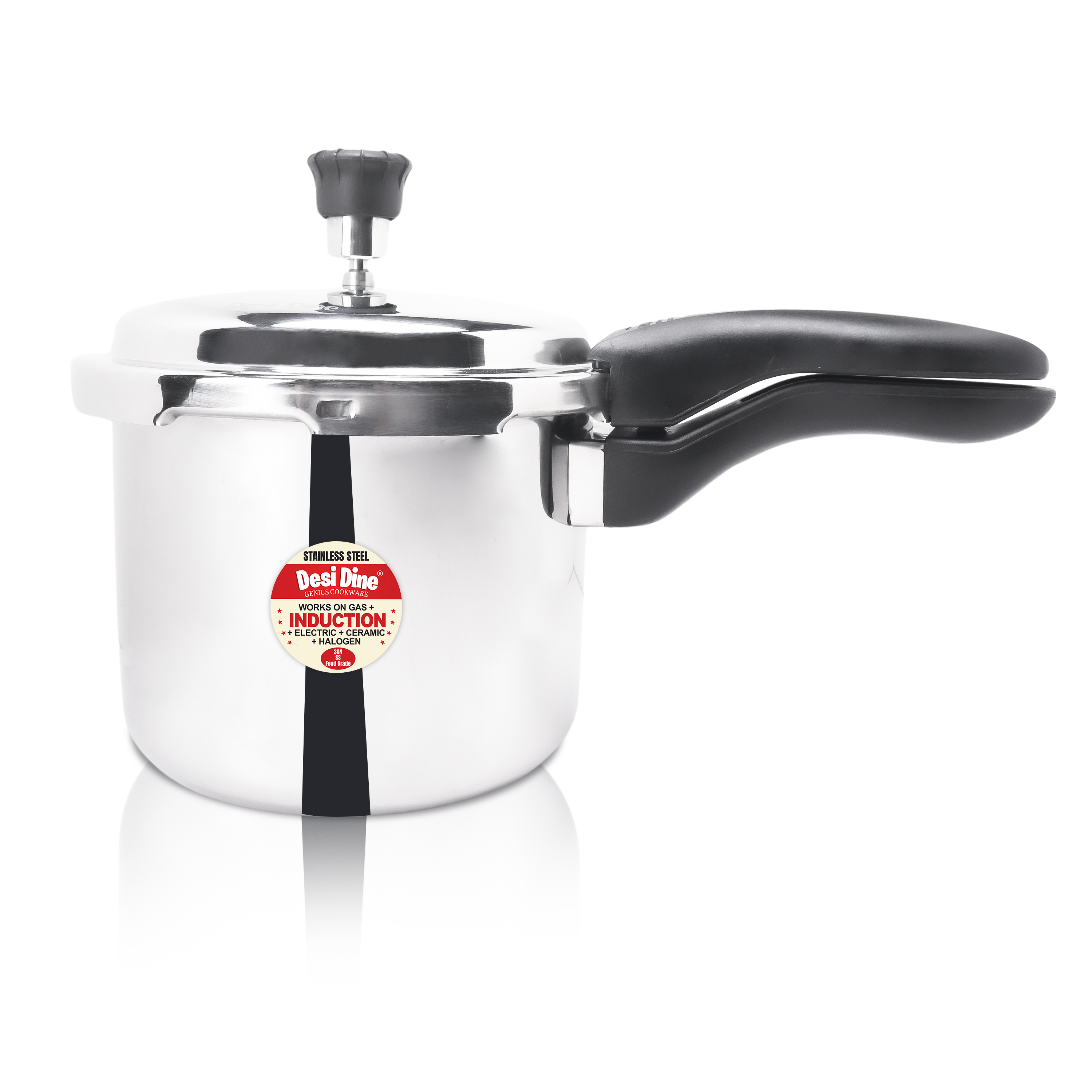 Desidine 2 pcs combo pack in 3L Triply ss kadhai with 3L Outer Lid triply ss pressure cooker