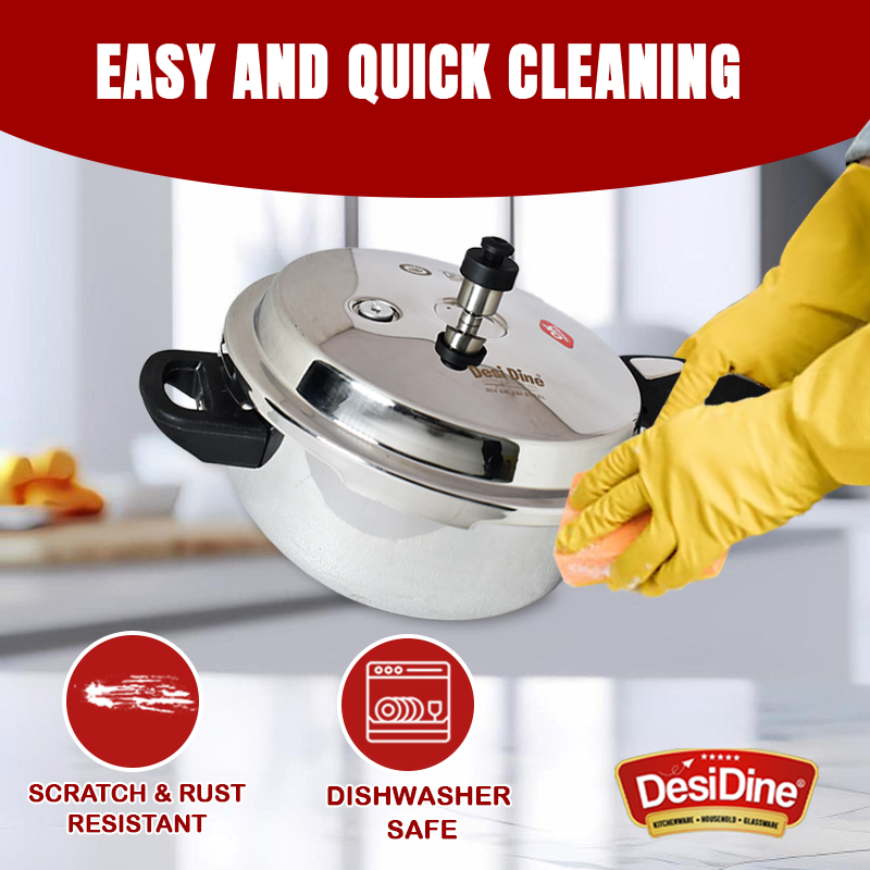 DesiDine Triply Steel 3 Litres Pressure Pan Cooker
