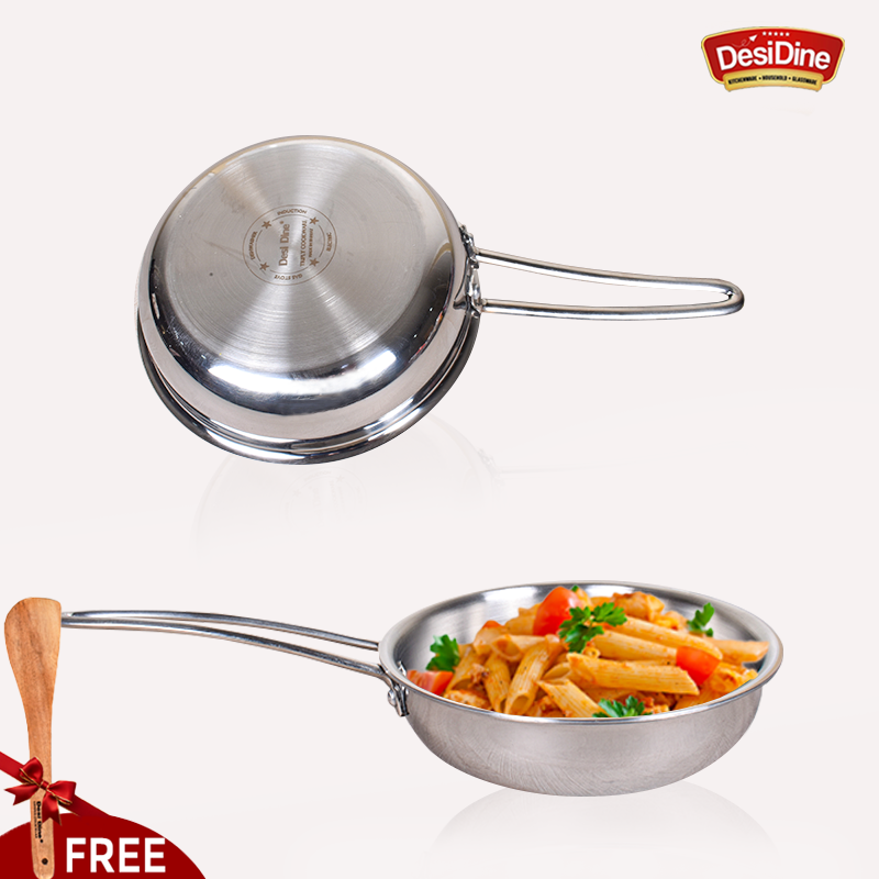 DesiDine Triply Stainless Steel Frypan