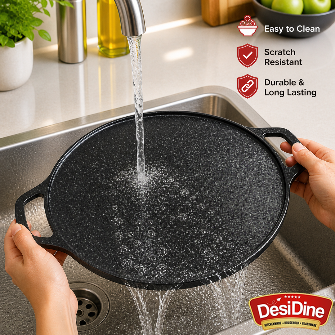 DesiDine Pre-Seasoned Cast Iron Dosa Tawa 30 cm