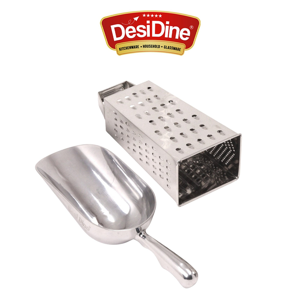 DesiDine Combo Pack of 1 pc Atta Scoop & 1 Pc 5 in 1 Vegetable Grater and Slicer Combo