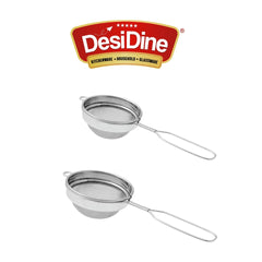 Stainless Steel Food Grade Round Tea and Coffee Strainer, Double Net Strong Mesh Jali