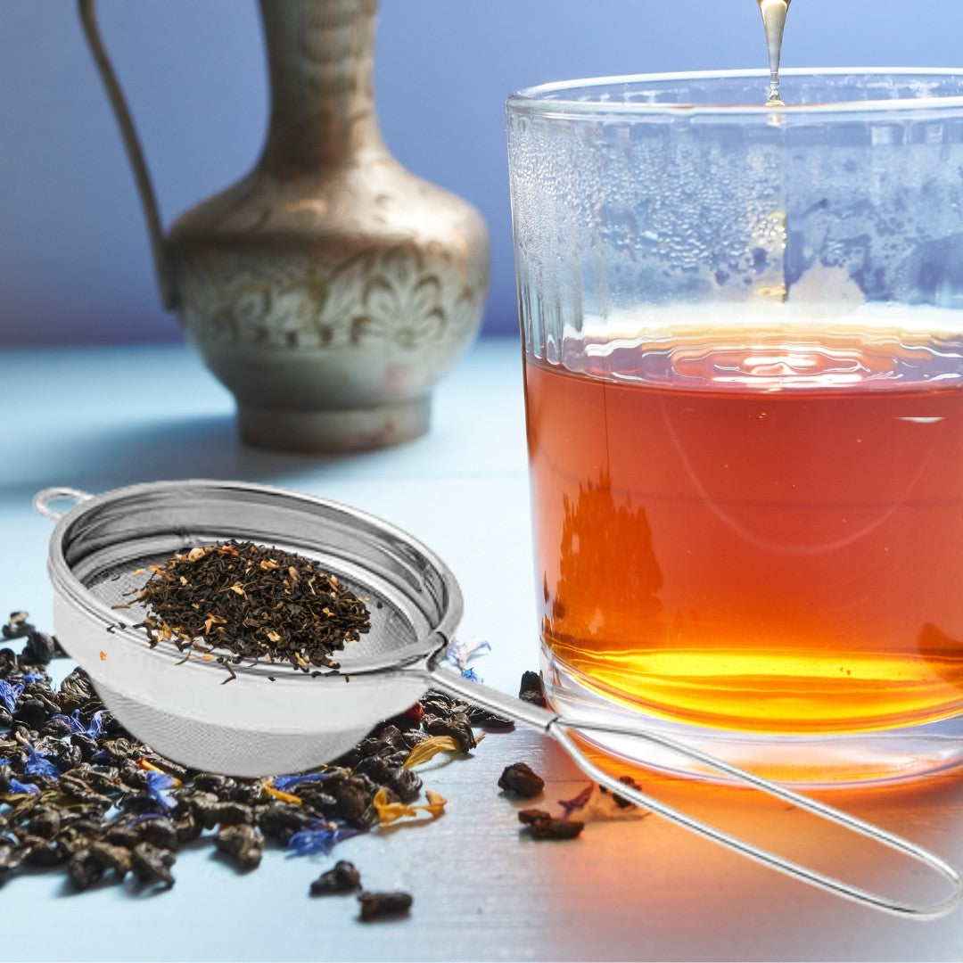 Stainless Steel Food Grade Round Tea and Coffee Strainer, Double Net Strong Mesh Jali